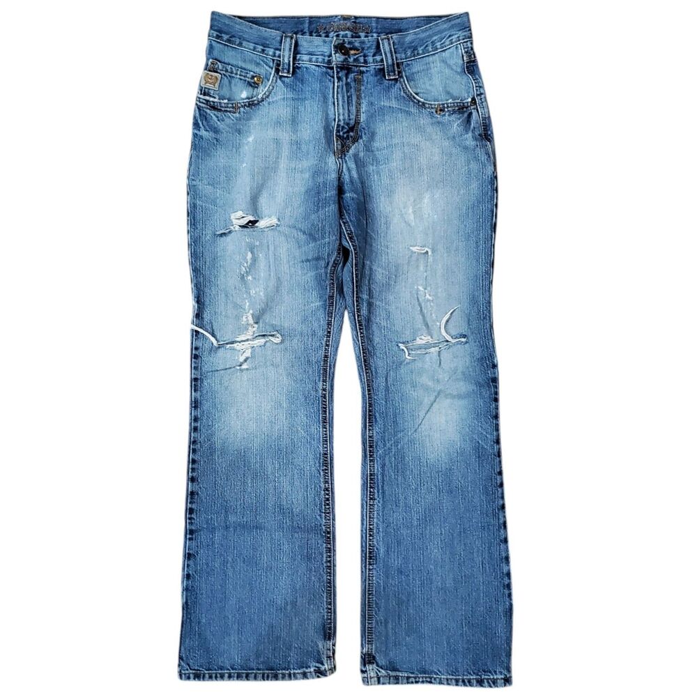 CINCH Jeans CARTER Mens 31x32 Blue Gray Label Western Rodeo Cowboy Distressed